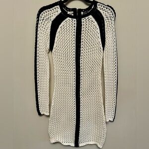 Marciano Black and White Knit Mini Dress Small